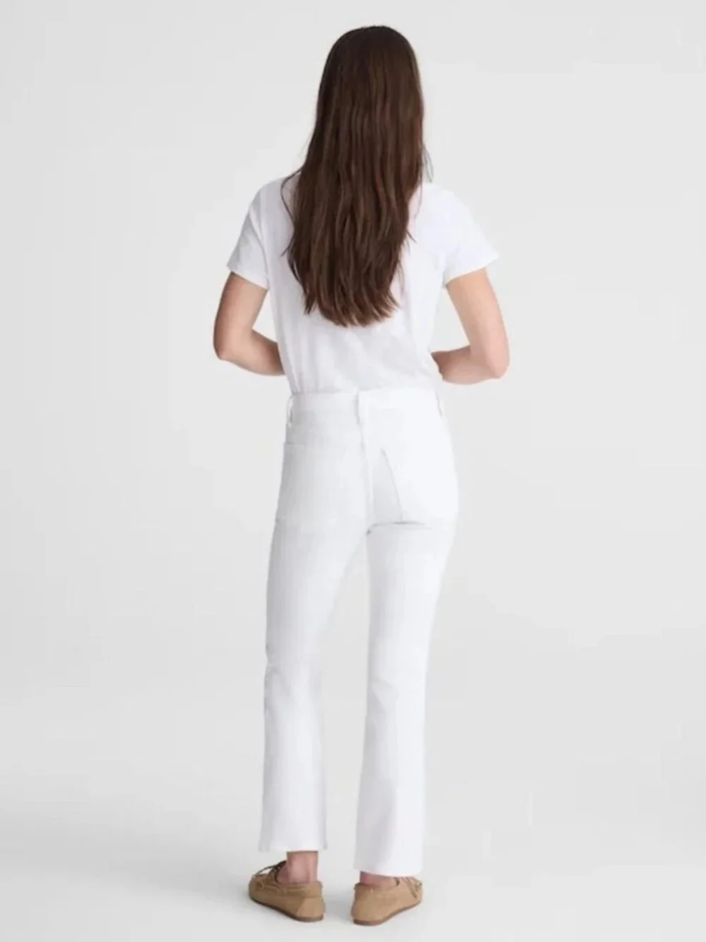 Madewell White The Stretch Flare Crop Jeans W25 NWT